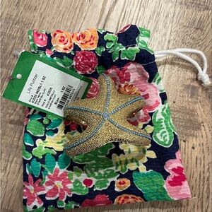 Lilly Pulitzer Gold and Blue Starfish Cuff